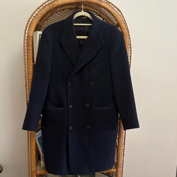 Brooks Brothers Other - Brooks Brothers Dark BlueDouble-Breasted Men's Long Topcoat Size 40R